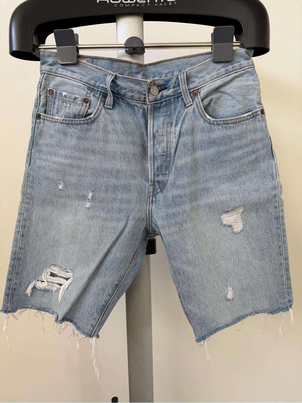 Levi's Light Blue Distressed Cutoff Jean Shorts